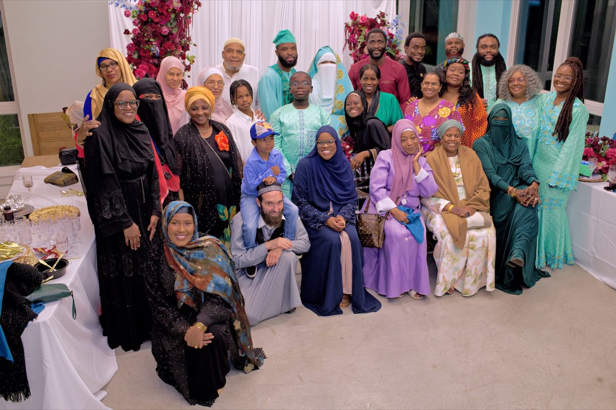 Family and friends gathered together at the reception