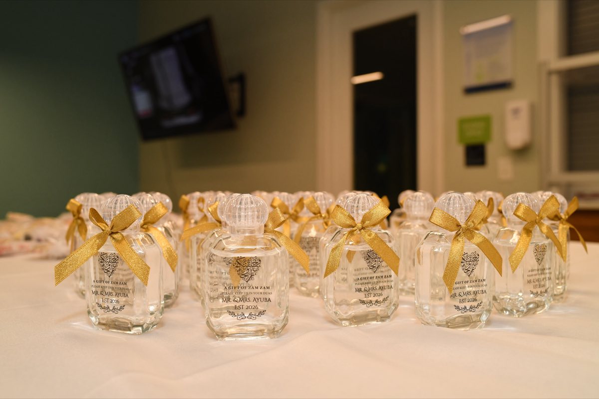 Zam Zam water favors for guests