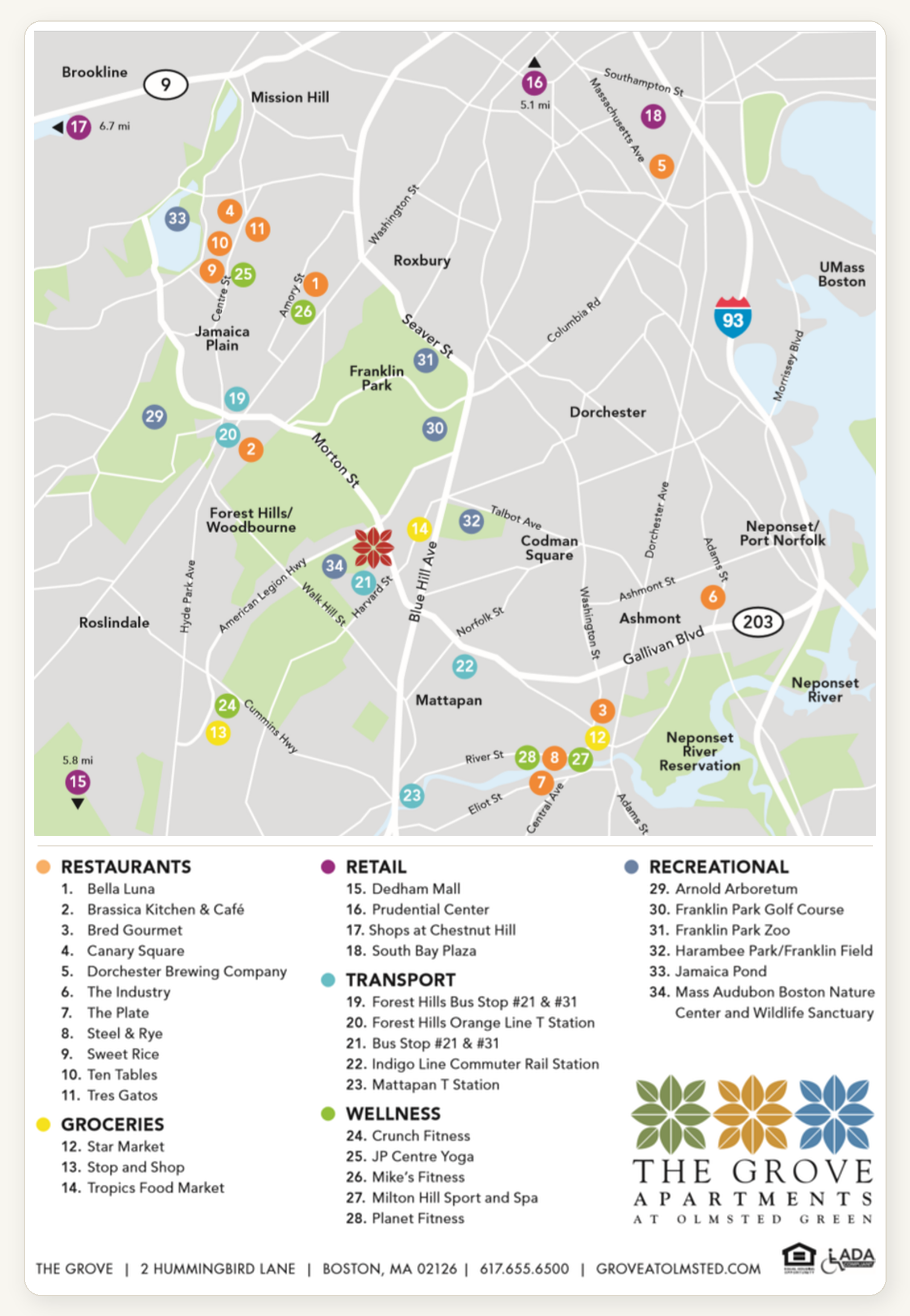 Parking map for The Grove at Olmsted Green